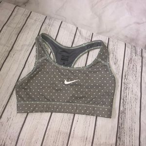 Nike Pro • Gray & Green Polka Dot Sports Bra